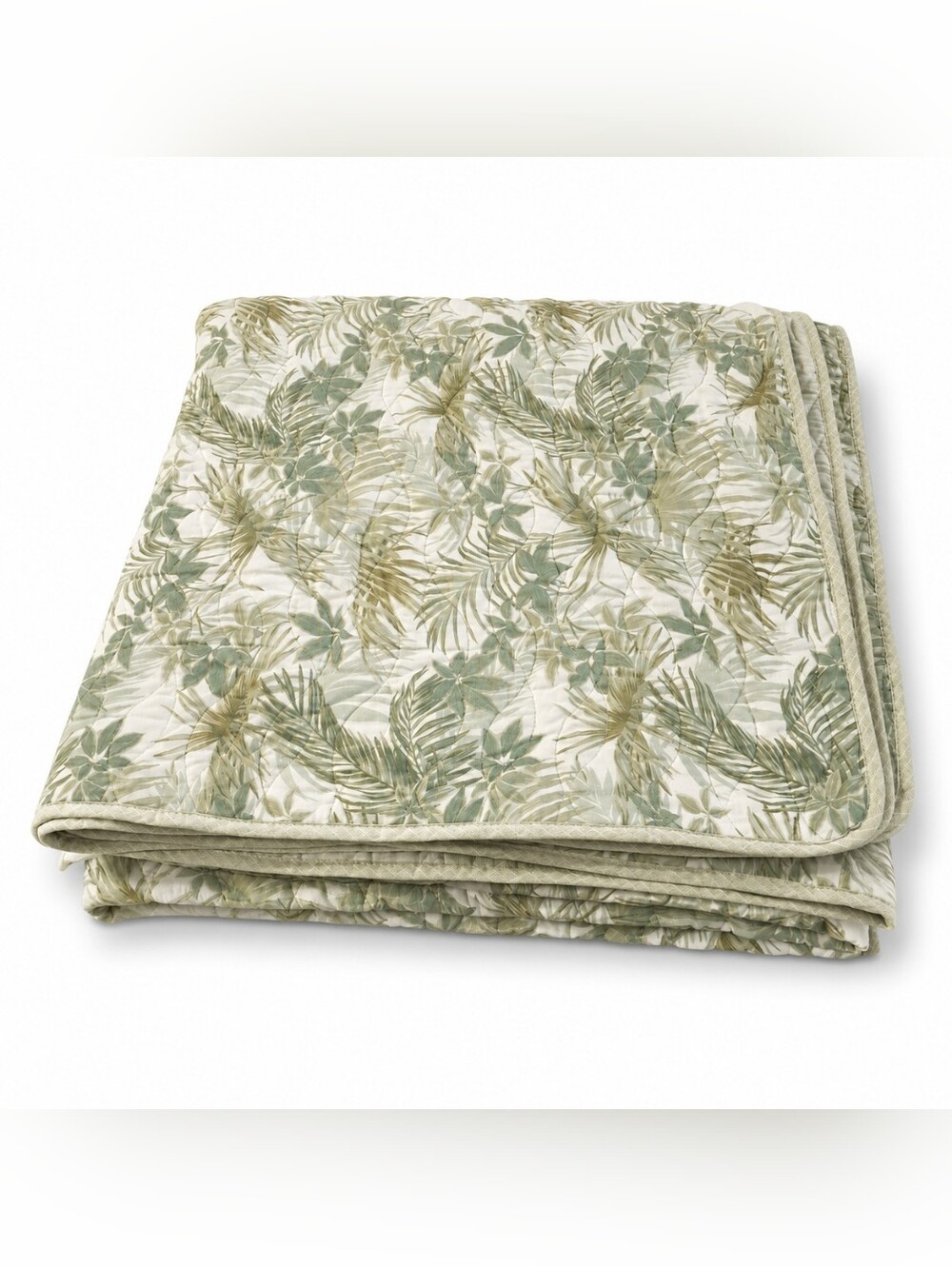 Tommy Bahama Home Reversible Tropical Palm Leaf Cotton Quilt Full Queen 90x90